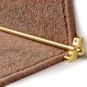 Hollow Stair Carpet Runner Rods - Easy To Install Affordable Stair Rod Bars - Brass Finish - 70cm (27.5") width