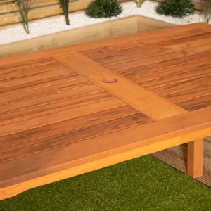 Grasmere Outdoor 6 Person Rectangular Wooden Garden Patio Table