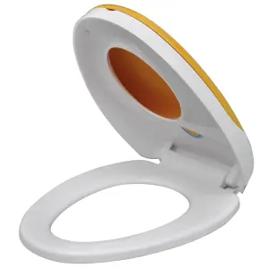 Toilet Seats with Soft Close Lids 2pcs Plastic White and Yellow