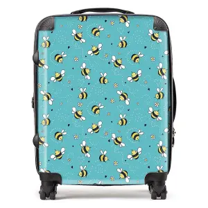 Hand Drawn Busy Bees Suitcase - Large