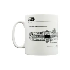 Star Wars Millennium Falcon Sketch Mug White/Black (One Size)