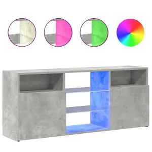 vidaXL TV Cabinet with LED Lights Concrete Grey 120x30x50 cm