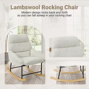 Rocking Chair Nursery,Chenille Fabric Removable Glider Rocker, Beige