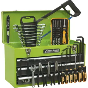 High-Visibility 3 Drawer Portable Tool Chest with 93-Piece Tool Kit