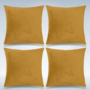 Nayelee Square Throw Pillow Cover (Set of 4) Tan