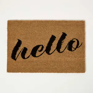 Homescapes "Hello" Coir Doormat 60 x 40 cm