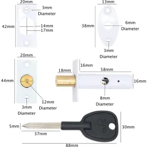 EAI - Rack Bolt - 61mm / 28mm Backset - Pack 2 Bolts + 2 Keys