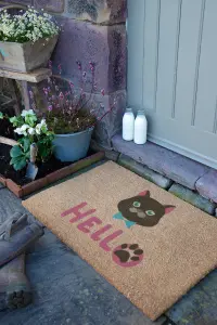 Cat Hello Coir Doormat (90 x 60cm)