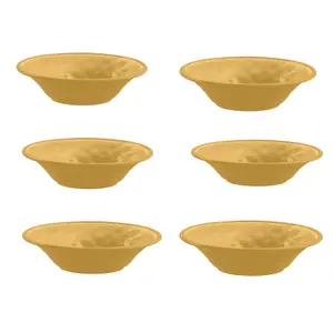 Purely Home Crackle Gold Melamine Low Bowls - Set of 6