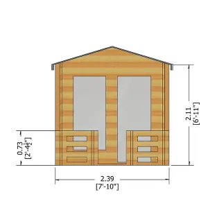 Maulden with veranda Log Cabin Home Office Garden Room Approx 8 x 8 Feet