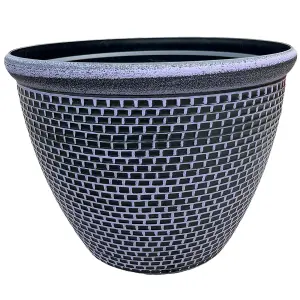 Purple Cromarty Plant Pot Large 36cm Plastic Round Flower Garden Patio Planter