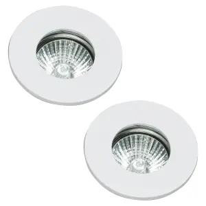 Litecraft 2 Pack White Modern IP65 Fire Rated Bathroom Downlights