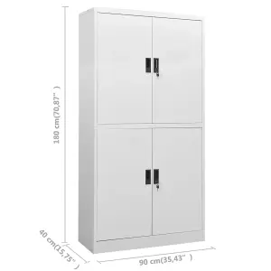 Berkfield Office Cabinet Light Grey 90x40x180 cm Steel