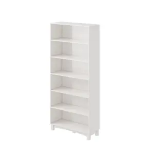 URBNLIVING 180cm Height White 6 Tier Wide Wooden Bookcase Shelf Storage Display Shelving Unit