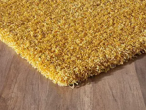 Abaseen 60x110 cm Gold Shaggy Rug - Soft Touch Thick Pile Modern Rugs - Washable Area Rugs for Home and Office