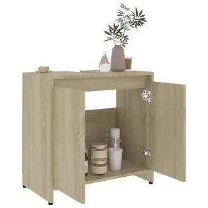 Berkfield Bathroom Cabinet Sonoma Oak 60x33x61 cm Engineered Wood