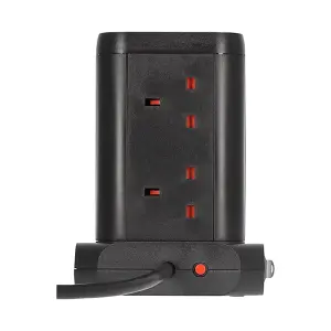 Brennenstuhl Tower Extension Lead 8-Way - 8 Sockets & 3 USB Charging Ports