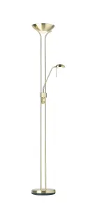 Luminosa Rome Mother and Child Floor Lamp Satin Brass, Opal Glass, G9