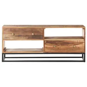 Berkfield TV cabinet 120x30x50 cm Rough Acacia Wood