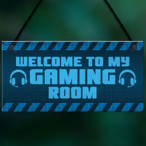 Welcome To My Gaming Room Sign Boys Bedroom Man Cave Sign Christmas Gamer Gift