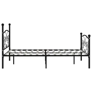 Berkfield Bed Frame with Slatted Base Black Metal 160x200 cm