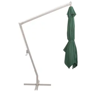 Berkfield Hanging Parasol 300x300 cm Green Aluminium Pole