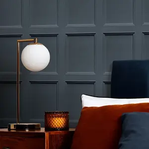 Classic Wood Panel Wallpaper In Blue