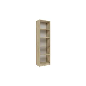 Albee Bookcase Natural / (5 Shelves) 182 cm H x 80 cm W x 32 cm D