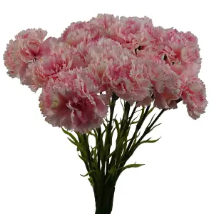 12 x Pink Carnation Artificial Flower