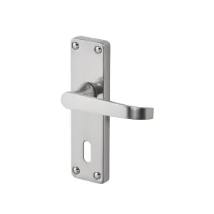 Colours Arsk Satin Nickel effect Steel Straight Lock Door handle (L)101mm