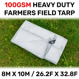 waterproof clear reinforced tarpaulin/builders tarp/camping ground sheet cover up (10m x 8m)