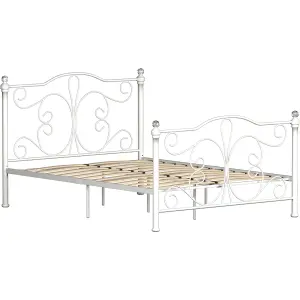 Vida Designs Chicago White 4ft6 Double Metal Bed Frame