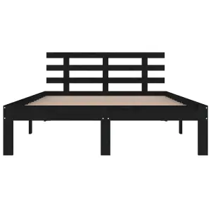 Berkfield Bed Frame Black Solid Wood 150x200 cm King Size