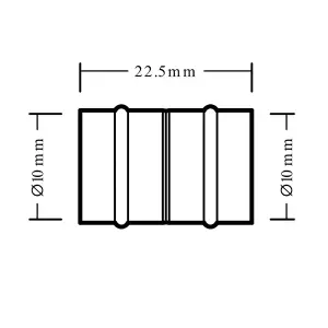 Plumbsure Solder ring Coupler (Dia)10mm, Pack of 2