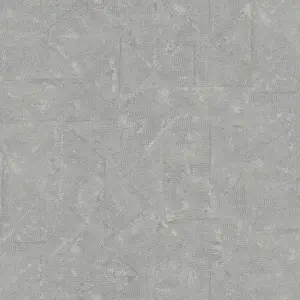 Galerie Absolutely Chic Grey Metallic Distressed Geometric Texture Smooth Wallpaper