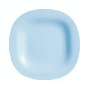 URBNLIVING 27cm Diameter Light Blue Set of 6 Square Opal Glass Dinner Plates