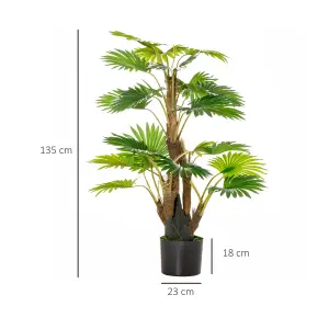 HOMCOM Artificial Palm Tree Fake Plant in Pot Indoor Outdoor Décor 135cm