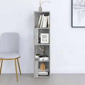 Berkfield Corner Cabinet Grey Sonoma 33x33x132 cm Engineered Wood