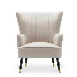 Fabric Linen Beige Camila Accent Chair