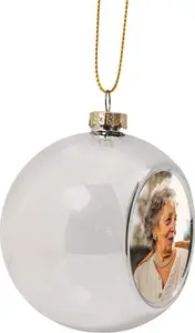 Personalised Photo Upload Silver Christmas Bauble