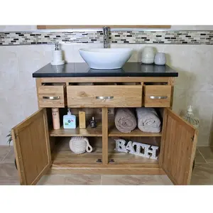 Nya 1000mm Single Bathroom Vanity with Vessel Ceramic Basin Black