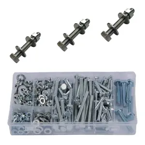 460 x Assorted Set Screw Bolts, Washers & Nuts, Fully Threaded Hex Head M5 M6 M8