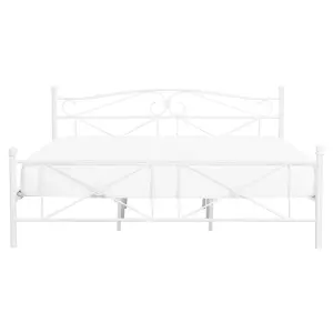 Metal EU King Size Bed White RODEZ