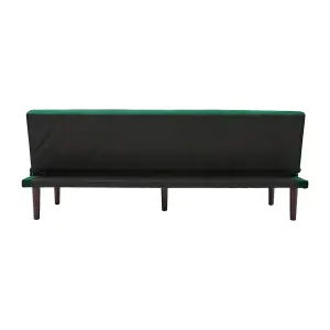 Dark Green Contemporary Faux Cashmere Convertible Sofa Bed