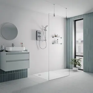 Gainsborough Slim Duo Satin Titanium Grey Electric Shower, 8.5W