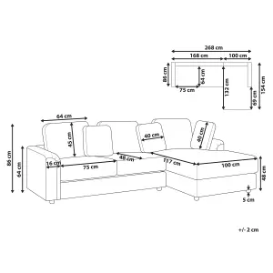 Left-Hand Corner Sofa KOHLO Light Beige Fabric Left Hand