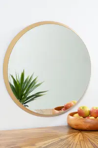 Interiors by Premier Athena Large Round Wall Mirror With Gold Frame