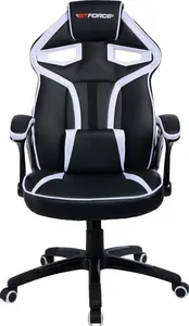 White Leather Gtforce Roadster 1 Gaming Chair With Adjustable Lumbar Support | Furniture Online