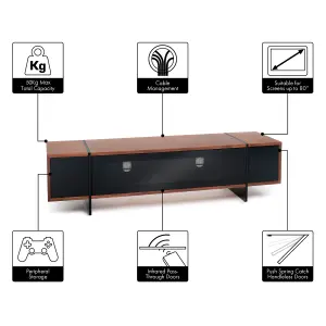 AVF Edge 1.6m TV Stand with Drop Door, for TVs up to 80" - Walnut and Black