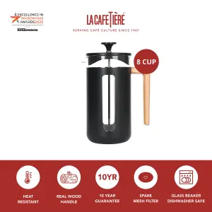 La Cafetiere Pisa Glass Cafetiere with Stainless Steel Frame